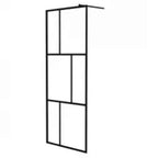 vidaXL Duschwand für Begehbare Duschen mit Hartglas Schwarz 80x195 cm