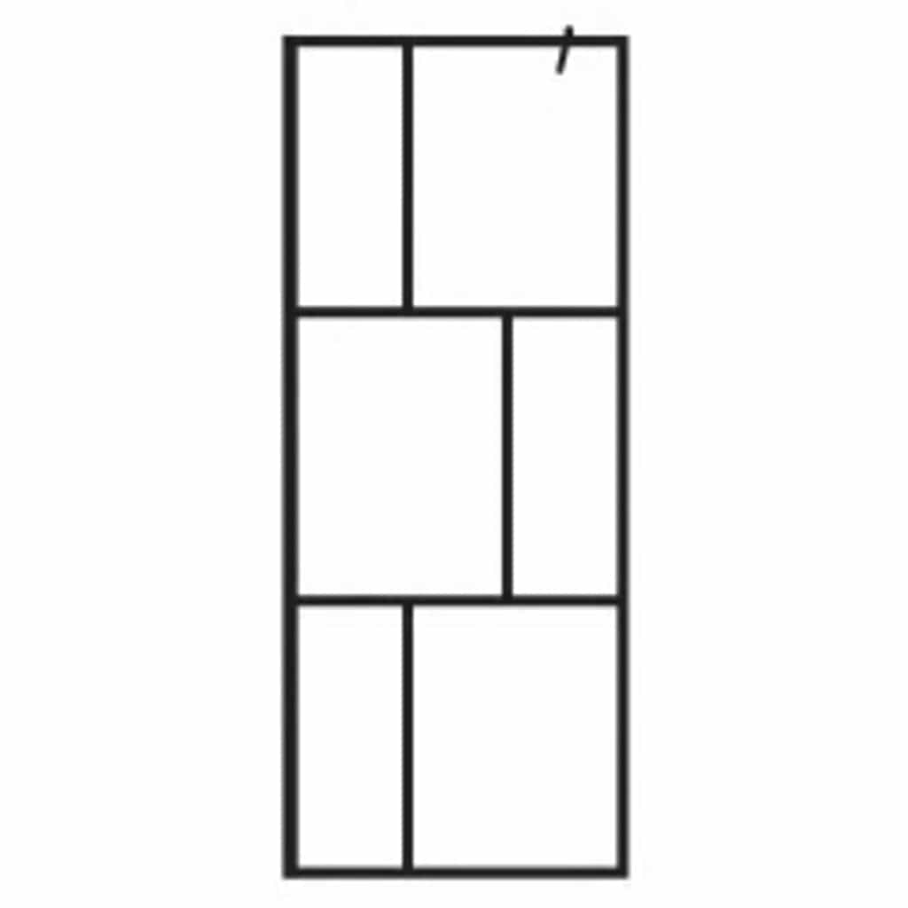 vidaXL Duschwand für Begehbare Duschen mit Hartglas Schwarz 80x195 cm
