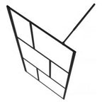 vidaXL Duschwand für Begehbare Duschen mit Hartglas Schwarz 80x195 cm