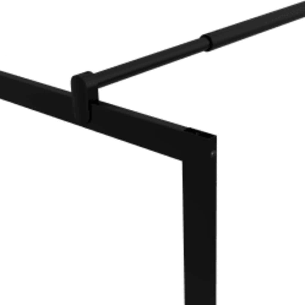 vidaXL Duschwand für Begehbare Duschen mit Hartglas Schwarz 80x195 cm