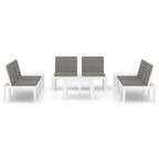 vidaXL 6-tlg. Garten-Lounge-Set mit Auflagen Kunststoff Weiß