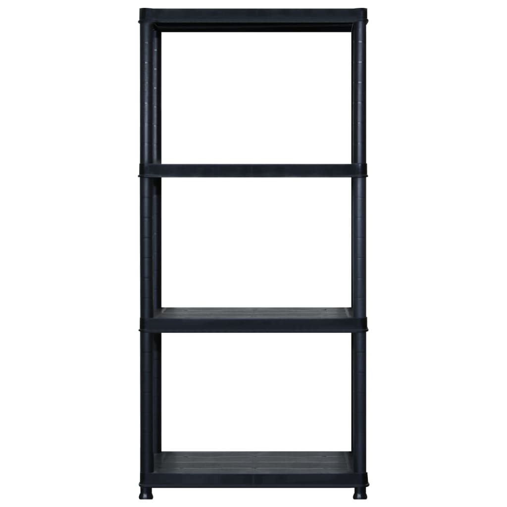 vidaXL Lagerregal mit 4 Böden Schwarz 122x30,5x130 cm Kunststoff