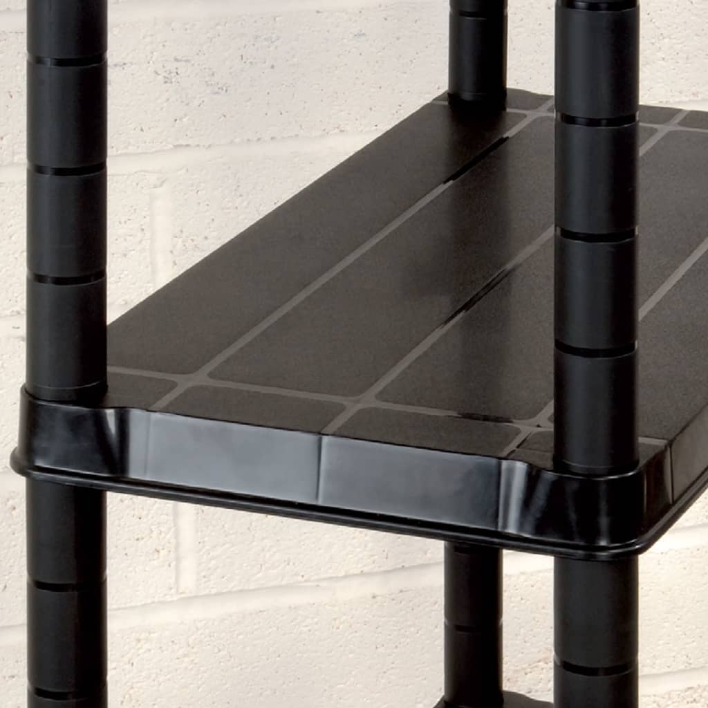 vidaXL Lagerregal mit 4 Böden Schwarz 122x30,5x130 cm Kunststoff