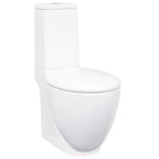 vidaXL WC Keramik-Toilette Badezimmer Rund Senkrechter Abgang Weiß