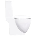 vidaXL WC Keramik-Toilette Badezimmer Rund Senkrechter Abgang Weiß