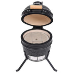 vidaXL 2-in-1 Kamado-Grill Smoker Keramik 56 cm Schwarz