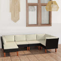 vidaXL 6-tlg. Garten-Lounge-Set mit Kissen Poly Rattan Grau