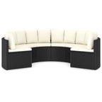 vidaXL 6-tlg. Garten-Sofagarnitur mit Auflagen Poly Rattan Schwarz