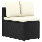 vidaXL 6-tlg. Garten-Sofagarnitur mit Auflagen Poly Rattan Schwarz