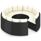 vidaXL 8-tlg. Garten-Sofagarnitur mit Auflagen Poly Rattan Schwarz