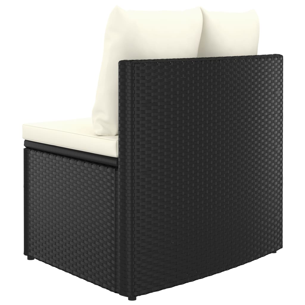 vidaXL 8-tlg. Garten-Sofagarnitur mit Auflagen Poly Rattan Schwarz
