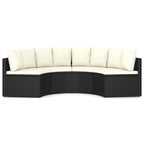 vidaXL 4-tlg. Garten-Sofagarnitur mit Auflagen Poly Rattan Schwarz