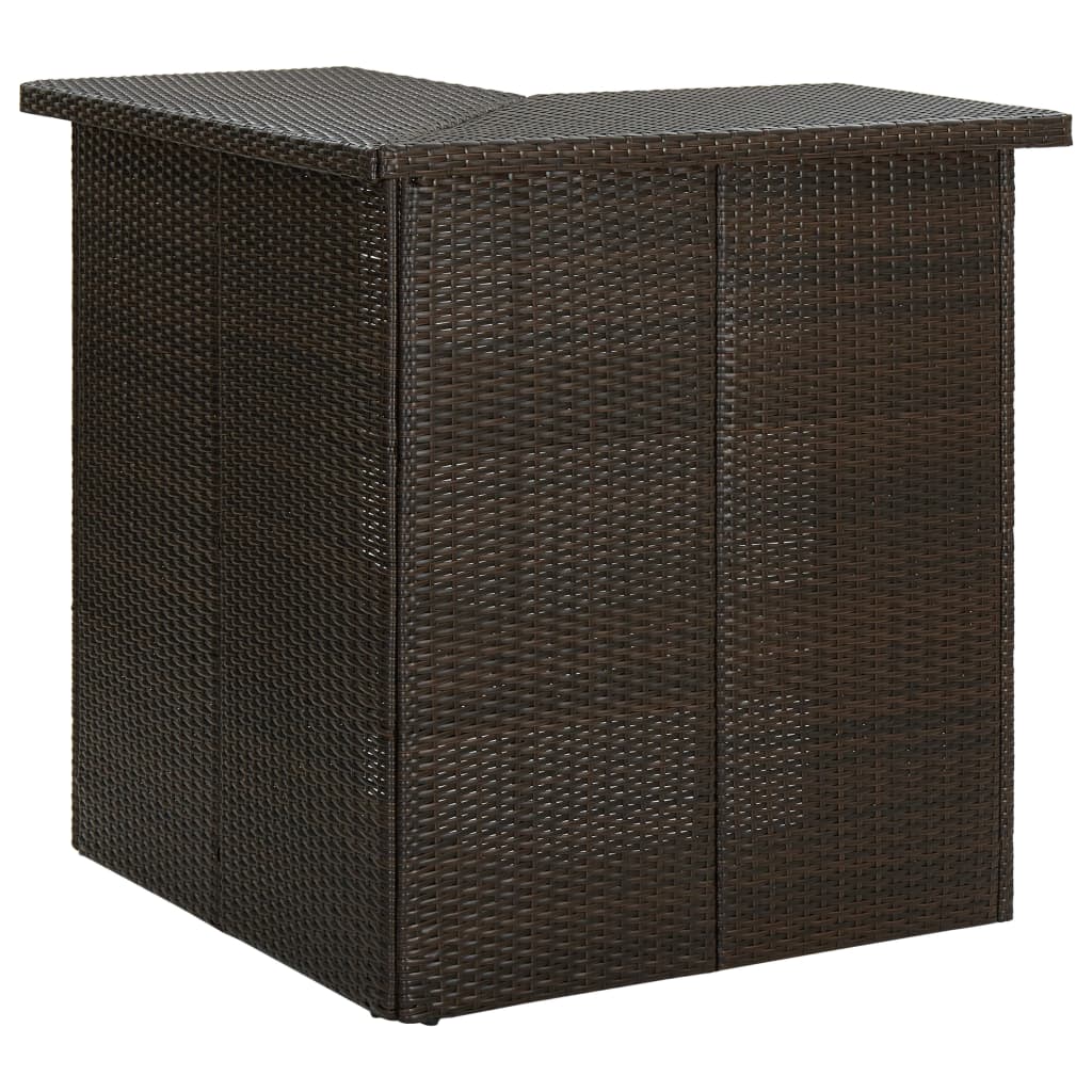 vidaXL 16-tlg. Gartenbar-Set mit Kissen Poly Rattan Braun