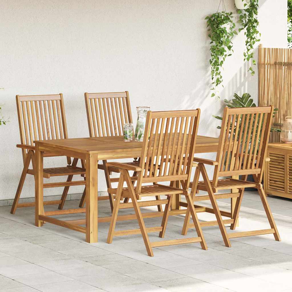 vidaXL Klappbare Gartenstühle 4 Stk. Massivholz Akazie