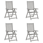 vidaXL Verstellbare Gartenstühle 4 Stk. Grau Massivholz Akazie