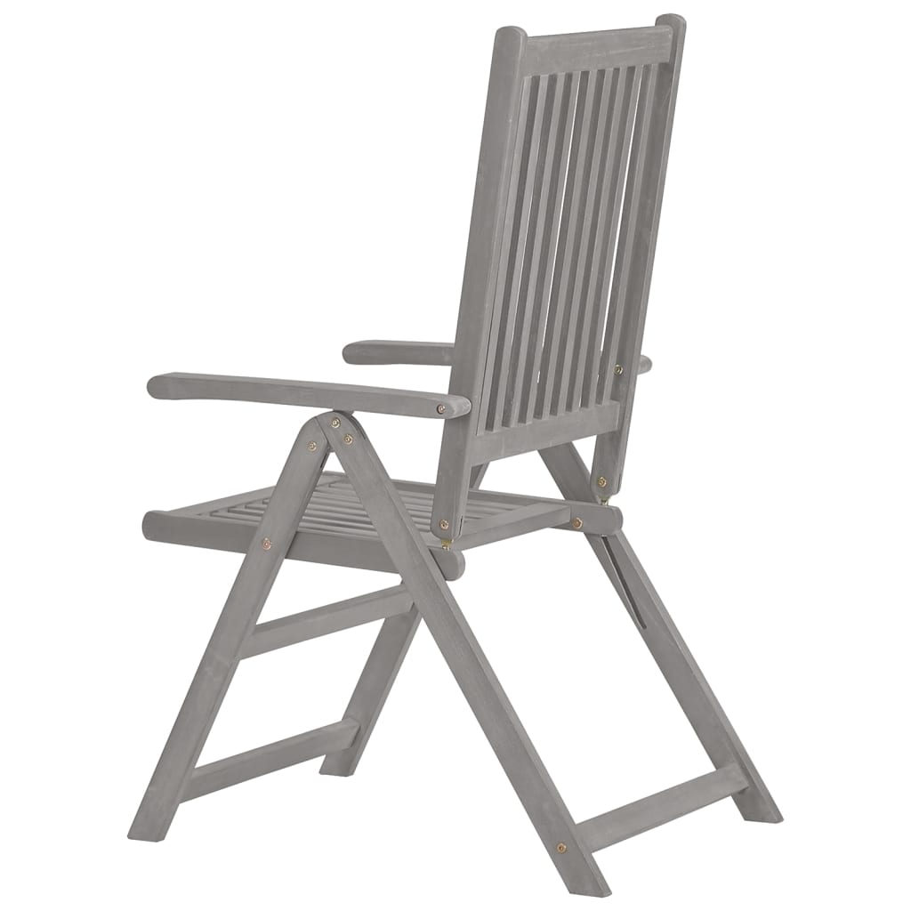vidaXL Verstellbare Gartenstühle 4 Stk. Grau Massivholz Akazie