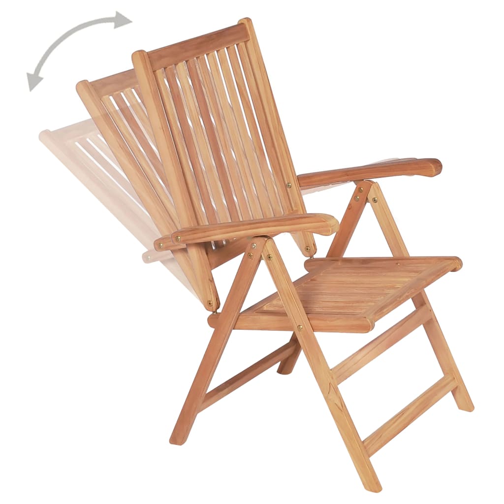 vidaXL Verstellbare Gartenstühle 4 Stk. Massivholz Teak