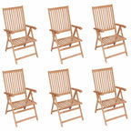 vidaXL Verstellbare Gartenstühle 6 Stk. Massivholz Teak