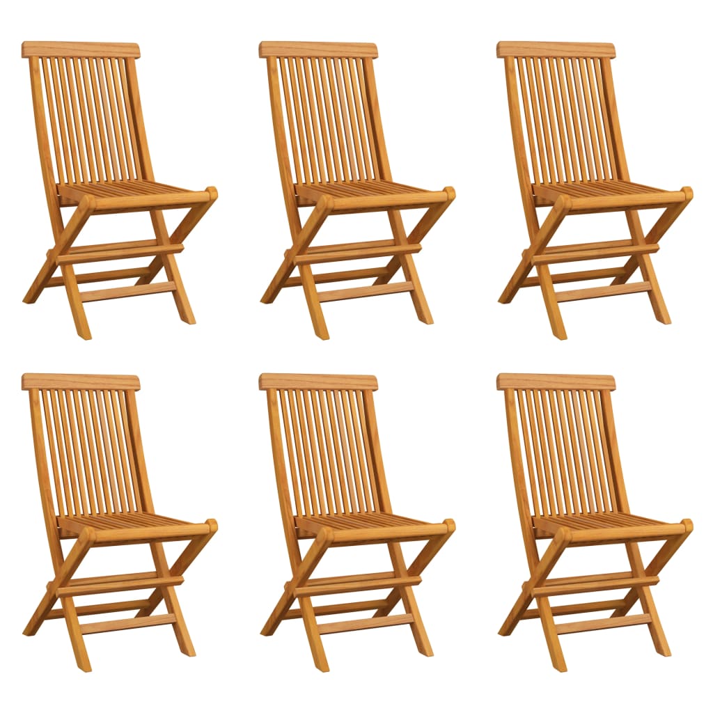 vidaXL Klappbare Gartenstühle 6 Stk. Massivholz Teak