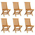 vidaXL Klappbare Gartenstühle 6 Stk. Massivholz Teak