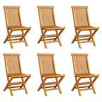 vidaXL Klappbare Gartenstühle 6 Stk. Massivholz Teak