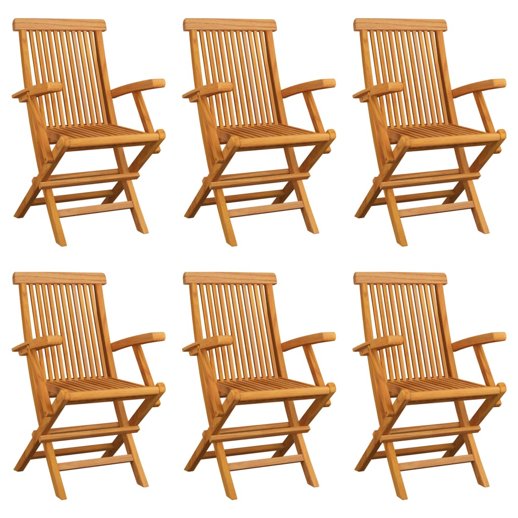 vidaXL Klappbare Gartenstühle 6 Stk. Massivholz Teak