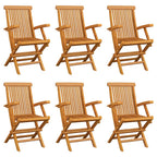 vidaXL Klappbare Gartenstühle 6 Stk. Massivholz Teak