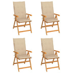 vidaXL Gartenstühle 4 Stk. mit Beigen Kissen Massivholz Teak