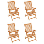 vidaXL Gartenstühle 4 Stk. mit Beigen Kissen Massivholz Teak
