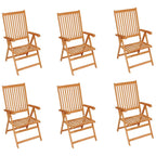 vidaXL Gartenstühle 6 Stk. mit Königsblauen Kissen Massivholz Teak