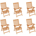 vidaXL Gartenstühle 6 Stk. mit Hellgrünen Kissen Massivholz Teak