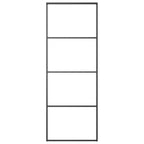 vidaXL Schiebetür Aluminium und ESG Glas 76x205 cm Schwarz