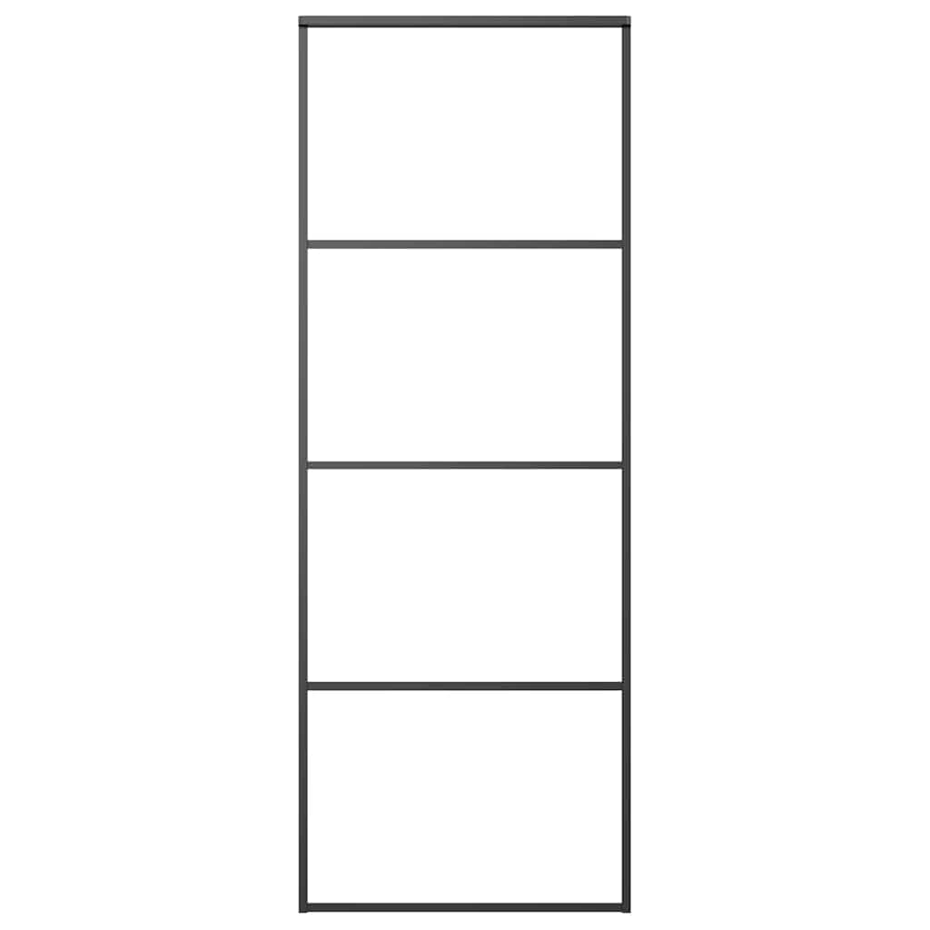 vidaXL Schiebetür Aluminium und ESG Glas 76x205 cm Schwarz