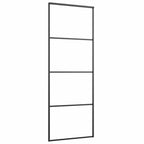 vidaXL Schiebetür Aluminium und ESG Glas 76x205 cm Schwarz
