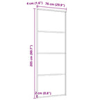 vidaXL Schiebetür Aluminium und ESG Glas 76x205 cm Schwarz