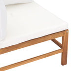 vidaXL Ecksofa mit Creme Kissen Teak Massivholz