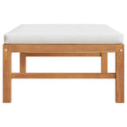 vidaXL Fußhocker mit Creme Kissen Massivholz Teak