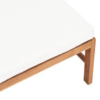vidaXL Fußhocker mit Creme Kissen Massivholz Teak