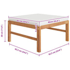 vidaXL Fußhocker mit Creme Kissen Massivholz Teak