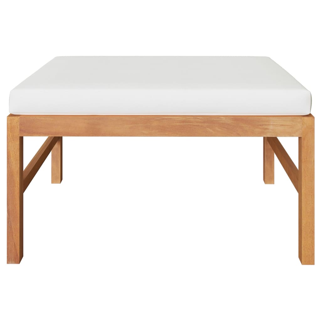 vidaXL 3-tlg. Garten-Lounge-Set mit Creme Kissen Teakholz
