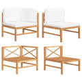 vidaXL 2-tlg. Garten-Lounge-Set mit Creme Kissen Teakholz