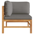 vidaXL Ecksofa mit Dunkelgrauen Kissen Teak Massivholz