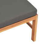 vidaXL Mittelsofa mit Dunkelgrauen Kissen Massivholz Teak