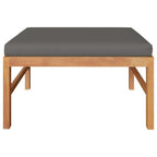 vidaXL Fußhocker mit Dunkelgrauer Auflage Massivholz Teak