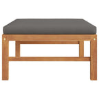 vidaXL Fußhocker mit Dunkelgrauer Auflage Massivholz Teak