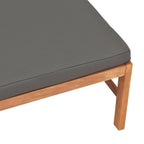 vidaXL Fußhocker mit Dunkelgrauer Auflage Massivholz Teak