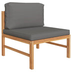 vidaXL 3-tlg. Garten-Lounge-Set mit Dunkelgrauen Kissen Teakholz