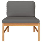vidaXL 3-tlg. Garten-Lounge-Set mit Dunkelgrauen Kissen Teakholz