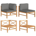 vidaXL 2-tlg. Garten-Lounge-Set mit Kissen Auflagen Teakholz