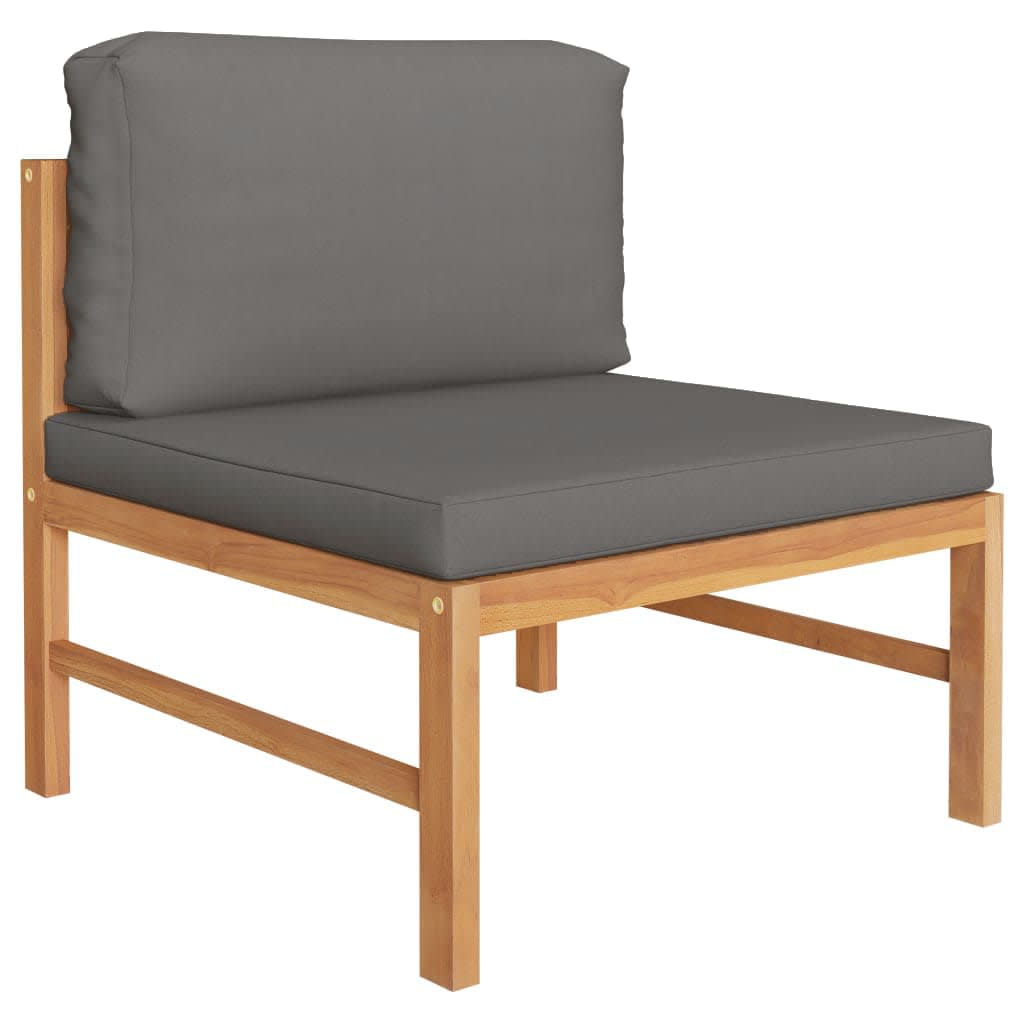 vidaXL 2-tlg. Garten-Lounge-Set mit Kissen Auflagen Teakholz